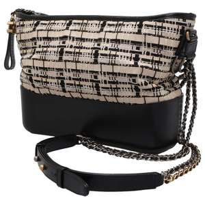 Chanel Chain Shoulder Bag Coco Mark Crocodile Black